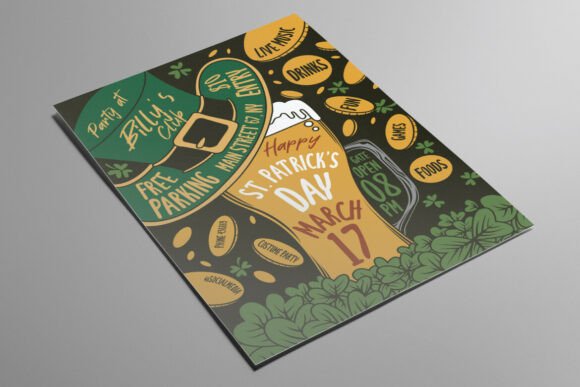 Craft a Memorable St. Patrick's Day Celebration with This Illustrated Flyer