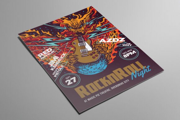 Rock and Roll Night: Your Next Illustrated Flyer Template