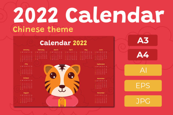Tiger Calendar 2022: Blending Tradition with Modern Design Assets